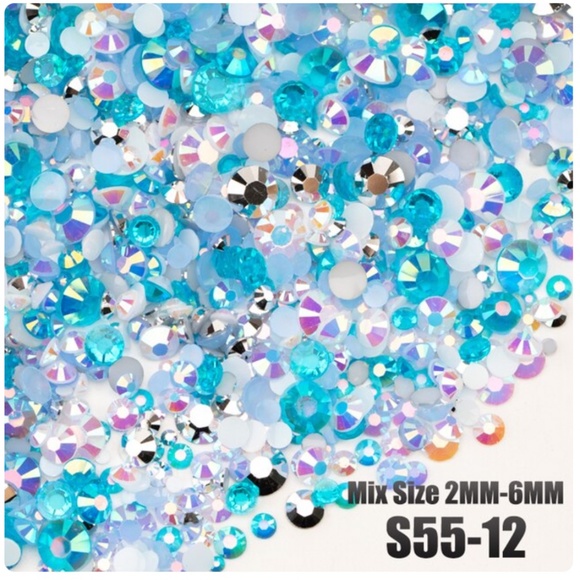 Flatback Rhinestones, Resin, 5 bags, 100g each mixed sizes 2mm-6mm - Picture 7 of 11